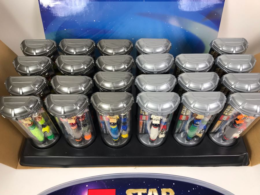 New 2003 LEGO Star Wars Writing System Writing System Pens: Yoda Pens, Tusken Raider Pens, Obi-Wan Kenobi Pens, Stormtrooper Pens, Paploo Pens, Luke Skywalker Pens Merchandiser Store Display By The CDM Company - 23 Pens Total - Missing One Paploo Pen [Photo 7]