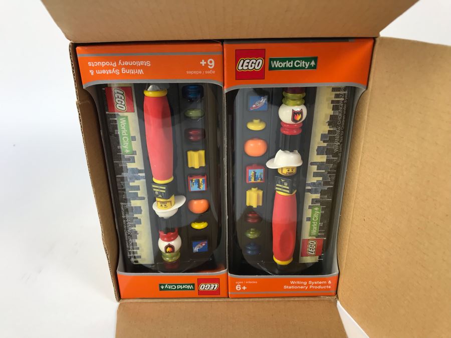 New 2004 LEGO World City - Rescue Writing System Pens By The CDM Company - 6 Pens [Photo 1]