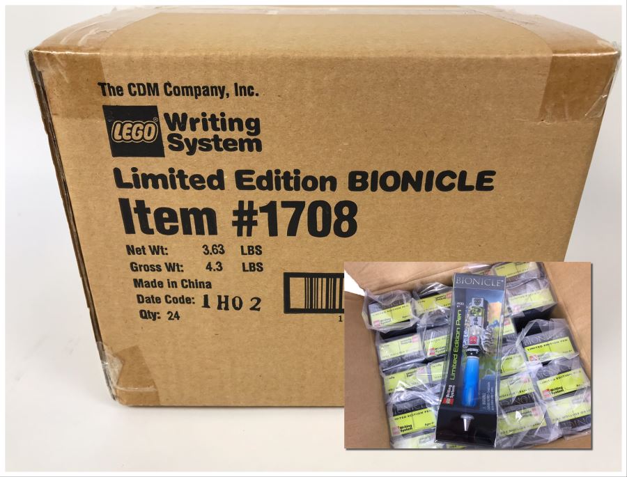 New Sealed 2001 LEGO Bionicle Limited Edition Writing System Pens By The CDM Company - 24 Pens [Photo 1]