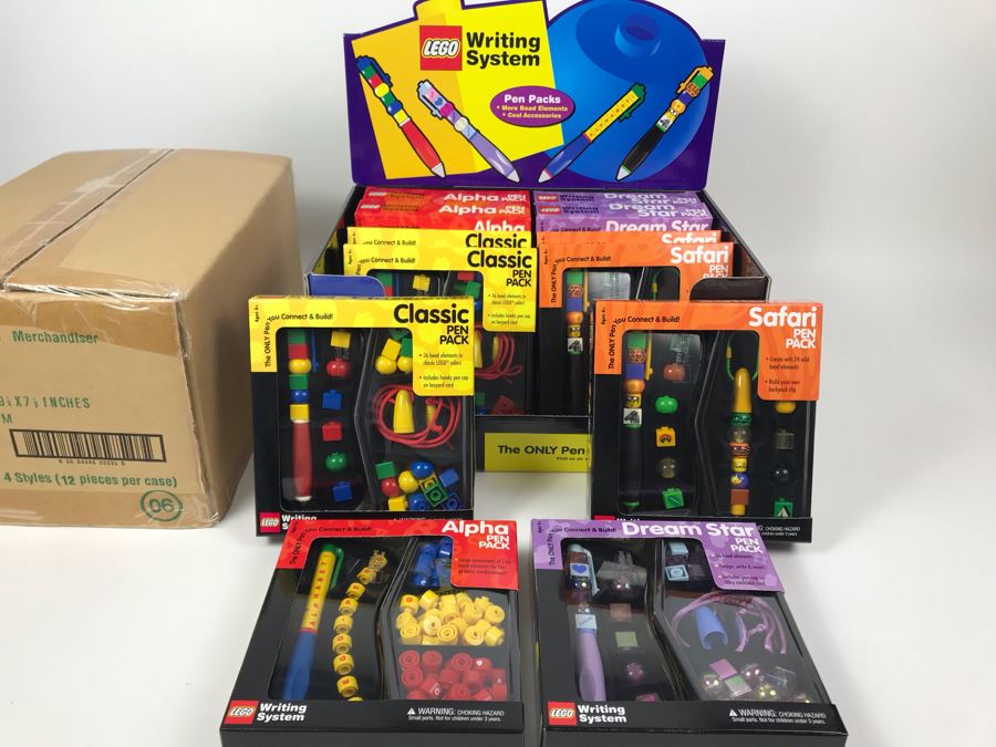 New LEGO Writing System Pens: Classic Pen Packs, Safari Pen Packs, Alpha Pen Packs And Dream Star Pen Packs Merchandiser Store Display By The CDM Company - 12 Pen Packs [Photo 11]