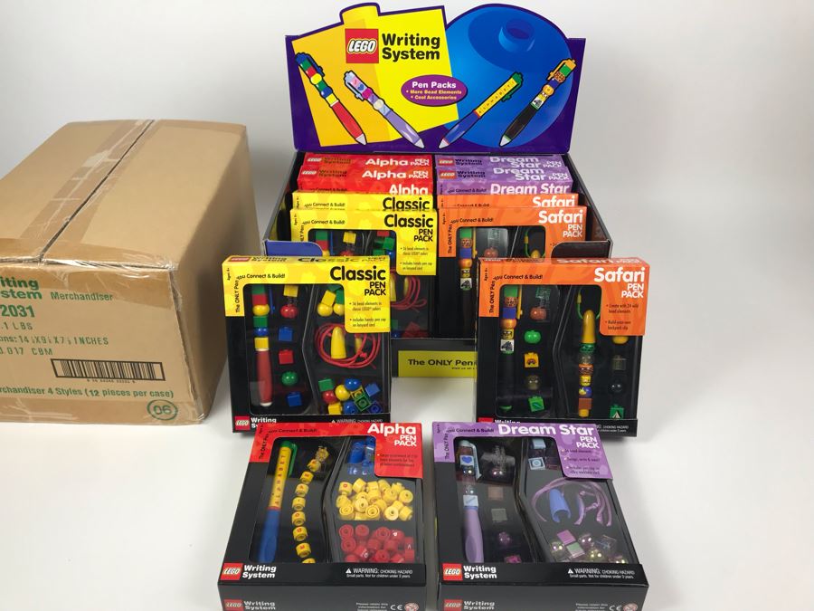 New LEGO Writing System Pens: Classic Pen Packs, Safari Pen Packs, Alpha Pen Packs And Dream Star Pen Packs Merchandiser Store Display By The CDM Company - 12 Pen Packs [Photo 9]