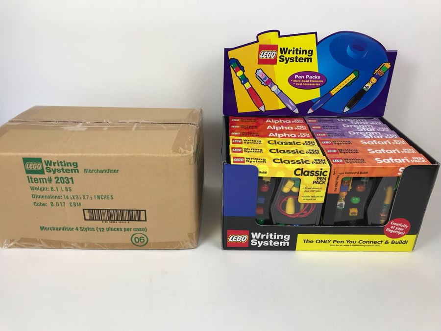 New LEGO Writing System Pens: Classic Pen Packs, Safari Pen Packs, Alpha Pen Packs And Dream Star Pen Packs Merchandiser Store Display By The CDM Company - 12 Pen Packs [Photo 5]