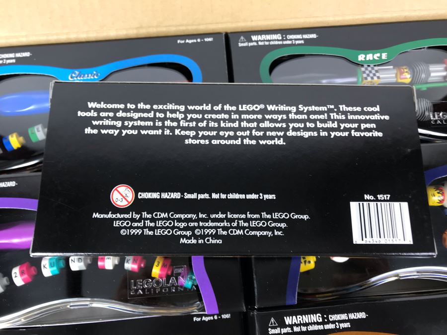 New 1999 LEGO Legoland California Special Pens: Classic Pens, Race Pens, Decoder Pens, Sport Pens, Hieroglyph Pens, Adventure Pens Writing System Pens By The CDM Company - 24 Pens [Photo 10]