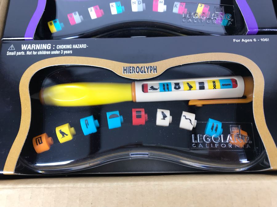 New 1999 LEGO Legoland California Special Pens: Classic Pens, Race Pens, Decoder Pens, Sport Pens, Hieroglyph Pens, Adventure Pens Writing System Pens By The CDM Company - 24 Pens [Photo 8]