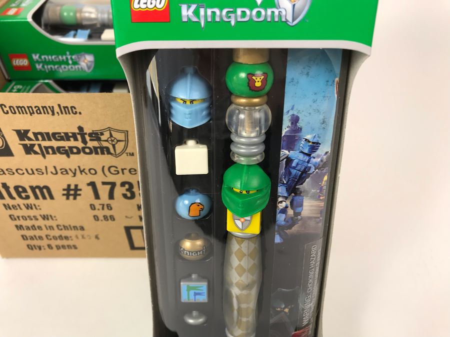 New 2004 LEGO Knights Kingdom Rascus/Jayko Green Writing System Pens By The CDM Company - 6 Pens [Photo 9]