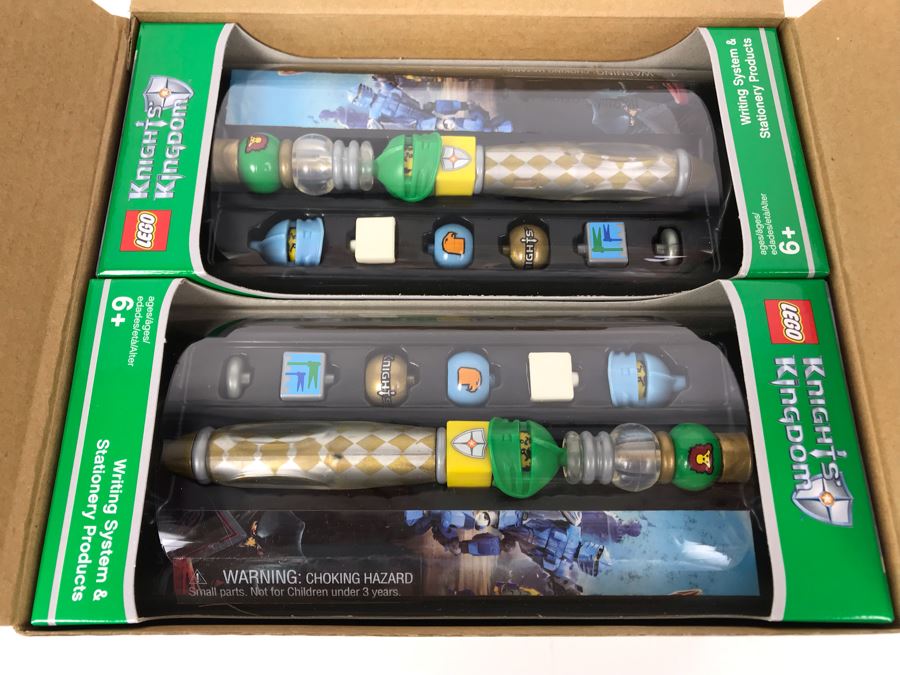 New 2004 LEGO Knights Kingdom Rascus/Jayko Green Writing System Pens By The CDM Company - 6 Pens [Photo 6]
