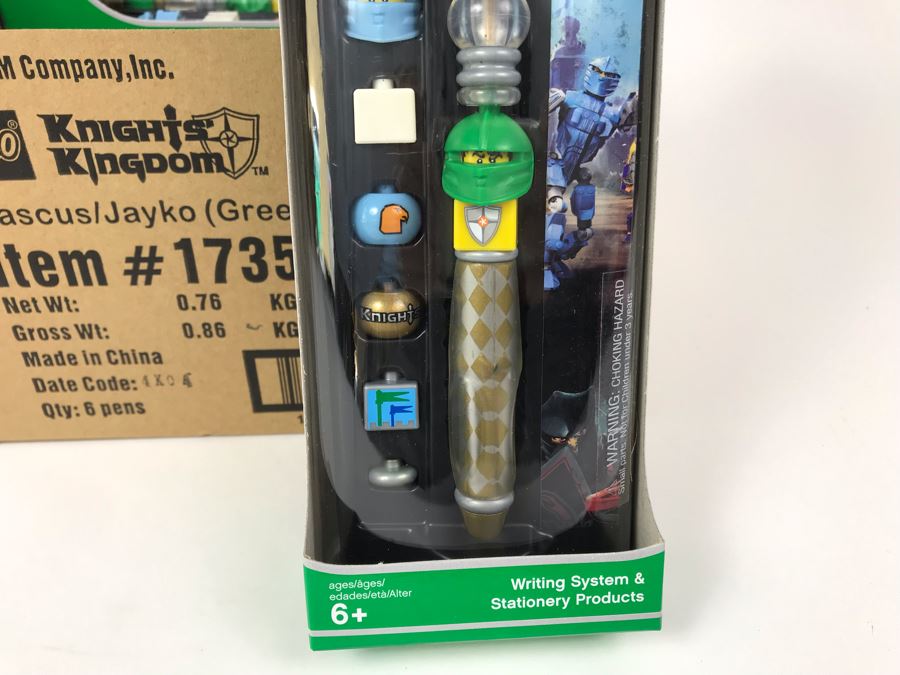 New 2004 LEGO Knights Kingdom Rascus/Jayko Green Writing System Pens By The CDM Company - 6 Pens [Photo 10]