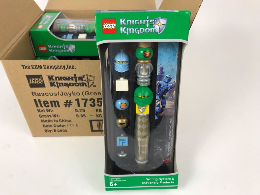 New 2004 LEGO Knights Kingdom Rascus/Jayko Green Writing System Pens By The CDM Company - 6 Pens [Photo 7]