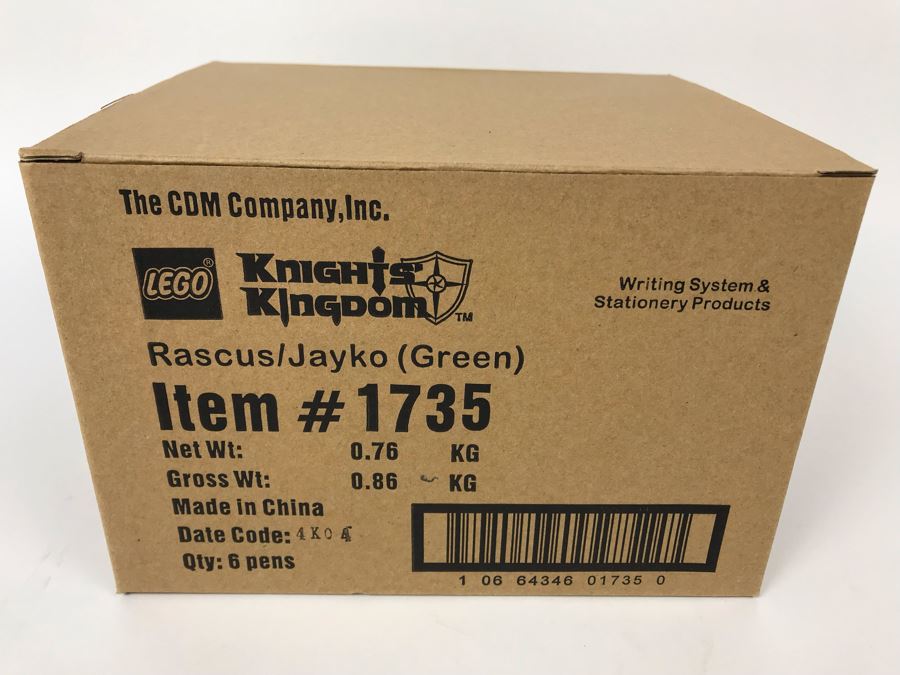 New 2004 LEGO Knights Kingdom Rascus/Jayko Green Writing System Pens By The CDM Company - 6 Pens [Photo 3]