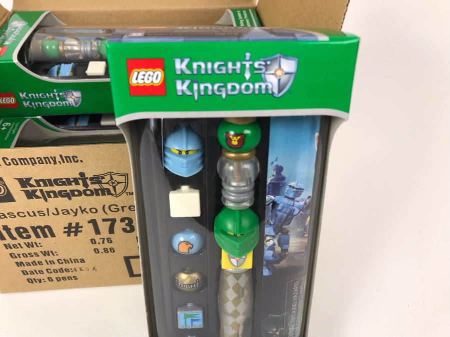 New 2004 LEGO Knights Kingdom Rascus/Jayko Green Writing System Pens By The CDM Company - 6 Pens [Photo 5]