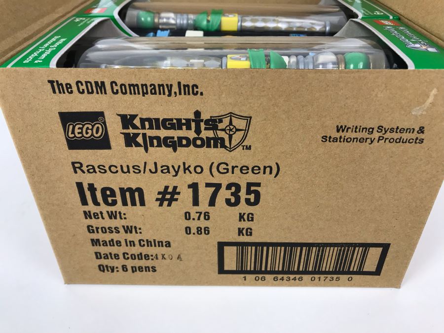 New 2004 LEGO Knights Kingdom Rascus/Jayko Green Writing System Pens By The CDM Company - 6 Pens [Photo 4]