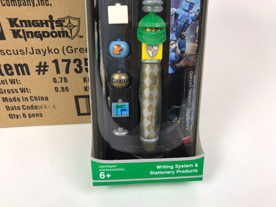 New 2004 LEGO Knights Kingdom Rascus/Jayko Green Writing System Pens By The CDM Company - 6 Pens [Photo 6]