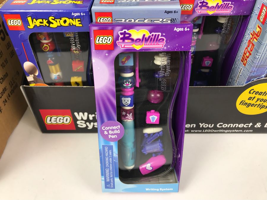 New 2002 LEGO Writing System Pens Merchandiser Store Display: Jack Stone Pens, Racers Pens, Belville Pens, Alpha Team Pens By The CDM Company - 24 Pens [Photo 15]
