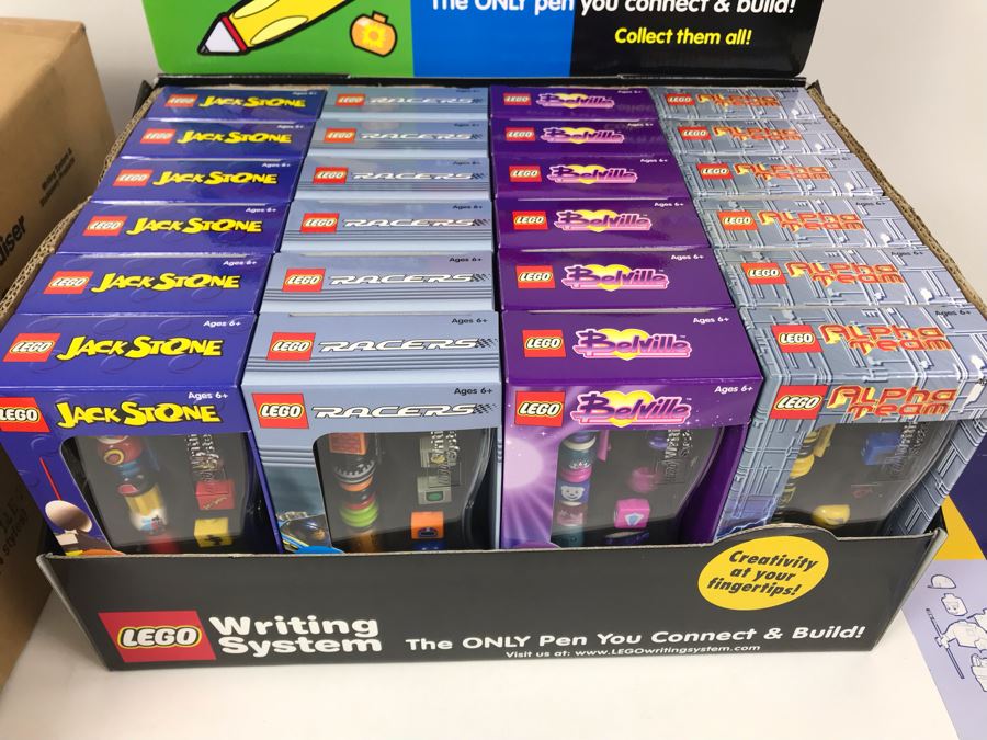 New 2002 LEGO Writing System Pens Merchandiser Store Display: Jack Stone Pens, Racers Pens, Belville Pens, Alpha Team Pens By The CDM Company - 24 Pens [Photo 4]