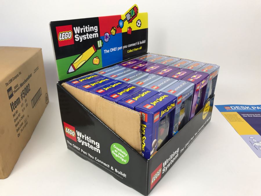 New 2002 LEGO Writing System Pens Merchandiser Store Display: Jack Stone Pens, Racers Pens, Belville Pens, Alpha Team Pens By The CDM Company - 24 Pens [Photo 25]