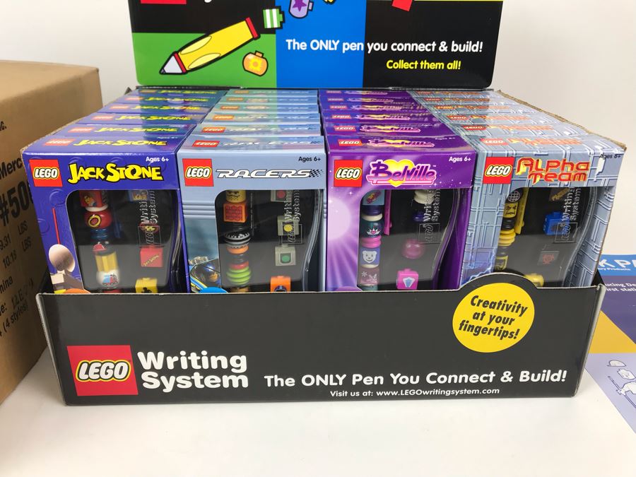 New 2002 LEGO Writing System Pens Merchandiser Store Display: Jack Stone Pens, Racers Pens, Belville Pens, Alpha Team Pens By The CDM Company - 24 Pens [Photo 3]
