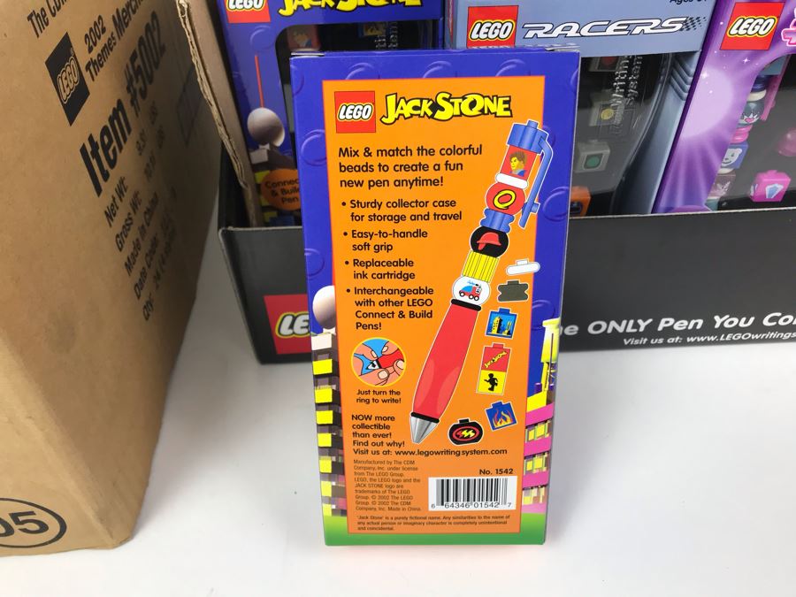New 2002 LEGO Writing System Pens Merchandiser Store Display: Jack Stone Pens, Racers Pens, Belville Pens, Alpha Team Pens By The CDM Company - 24 Pens [Photo 8]