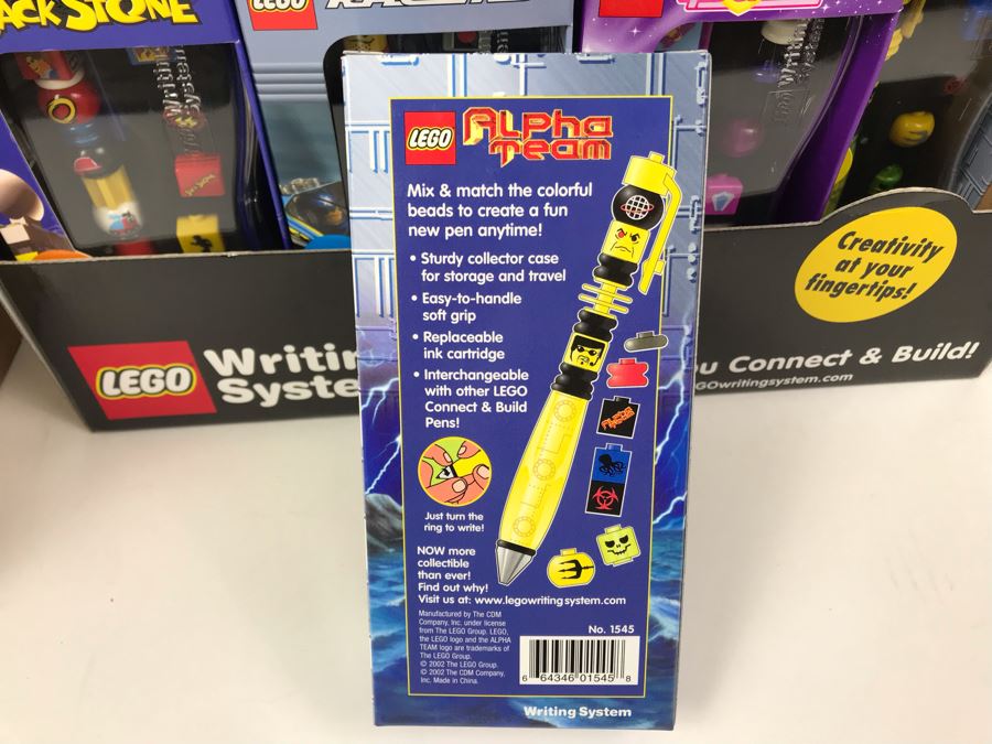 New 2002 LEGO Writing System Pens Merchandiser Store Display: Jack Stone Pens, Racers Pens, Belville Pens, Alpha Team Pens By The CDM Company - 24 Pens [Photo 23]