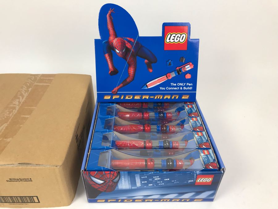 New 2004 LEGO Spider-Man 2 Writing System Pens Merchandiser Store Display By The CDM Company - 12 Pens [Photo 1]