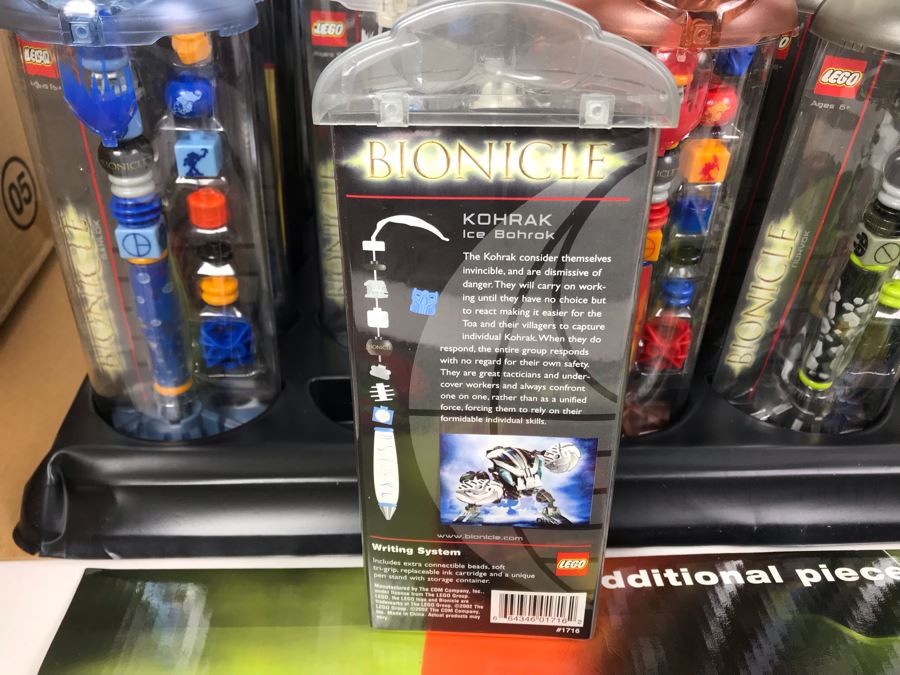 New 2002 LEGO Bionicle Bohrak Pens 6 Styles Merchandiser Store Display By The CDM Company - 24 Pens [Photo 16]