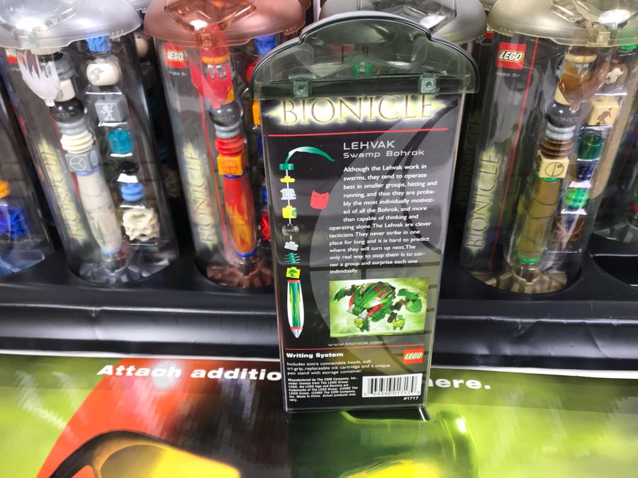 New 2002 LEGO Bionicle Bohrak Pens 6 Styles Merchandiser Store Display By The CDM Company - 24 Pens [Photo 11]