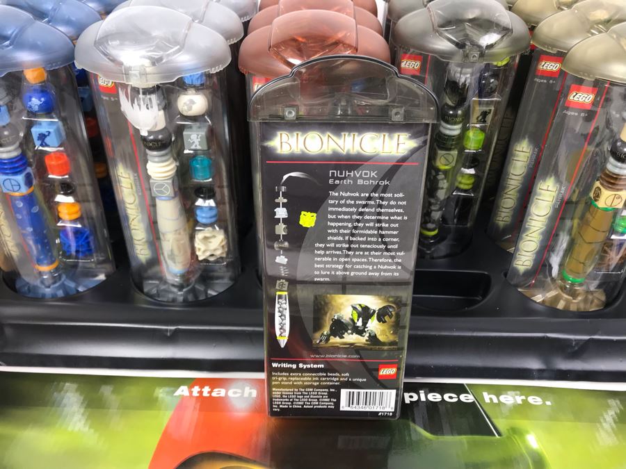 New 2002 LEGO Bionicle Bohrak Pens 6 Styles Merchandiser Store Display By The CDM Company - 24 Pens [Photo 14]