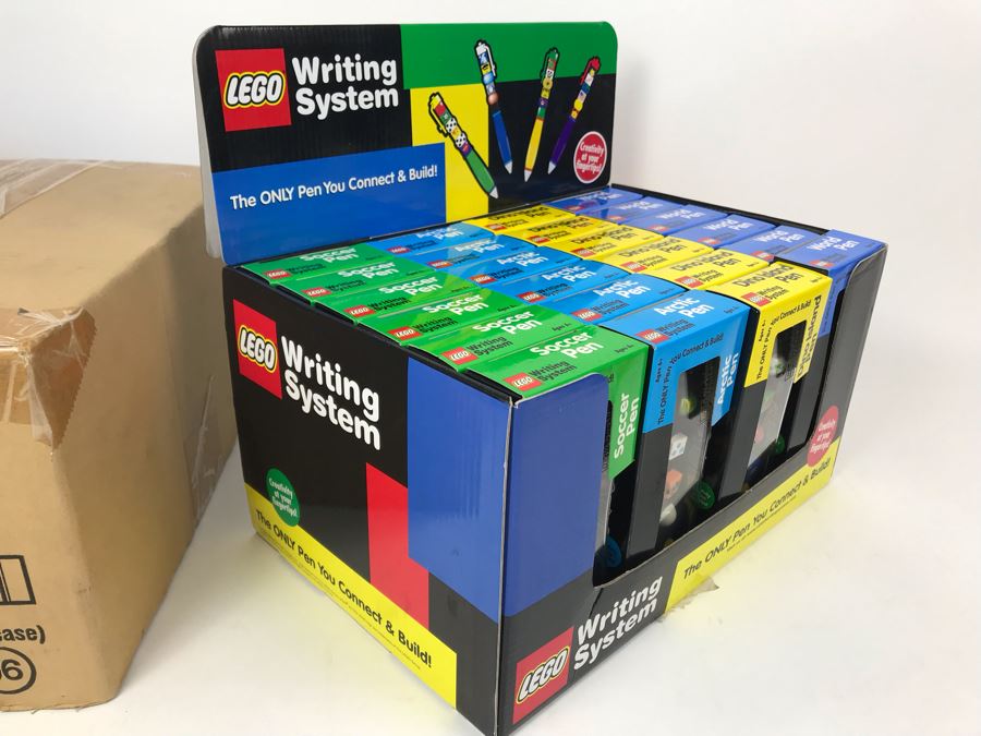 New 2000 LEGO Writing System Pens: Soccer Pens, Artic Pens, Dino Island Pens, World Pens Merchandiser Store Display By The CDM Company - 24 Pens [Photo 5]