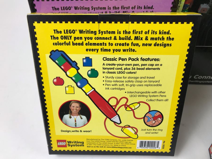 New 2001 LEGO Writing System Pen Packs: Life On Mars Pen Packs, Space Port Pen Packs, Dream Star Pen Packs, Safari Pen Packs, Alpha Pen Packs, Classic Pen Packs Merchandiser Store Display By The CDM Company - 12 Pen Packs [Photo 16]