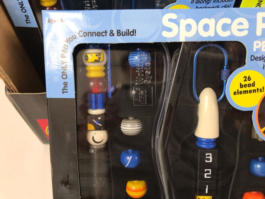 New 2001 LEGO Writing System Pen Packs: Life On Mars Pen Packs, Space Port Pen Packs, Dream Star Pen Packs, Safari Pen Packs, Alpha Pen Packs, Classic Pen Packs Merchandiser Store Display By The CDM Company - 12 Pen Packs [Photo 10]
