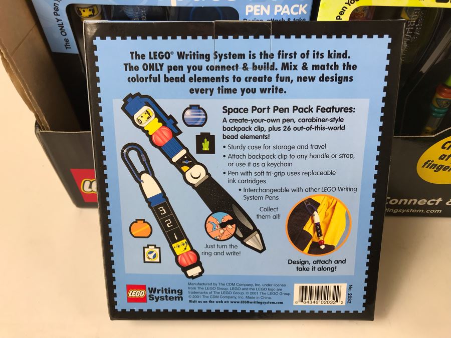 New 2001 LEGO Writing System Pen Packs: Life On Mars Pen Packs, Space Port Pen Packs, Dream Star Pen Packs, Safari Pen Packs, Alpha Pen Packs, Classic Pen Packs Merchandiser Store Display By The CDM Company - 12 Pen Packs [Photo 11]