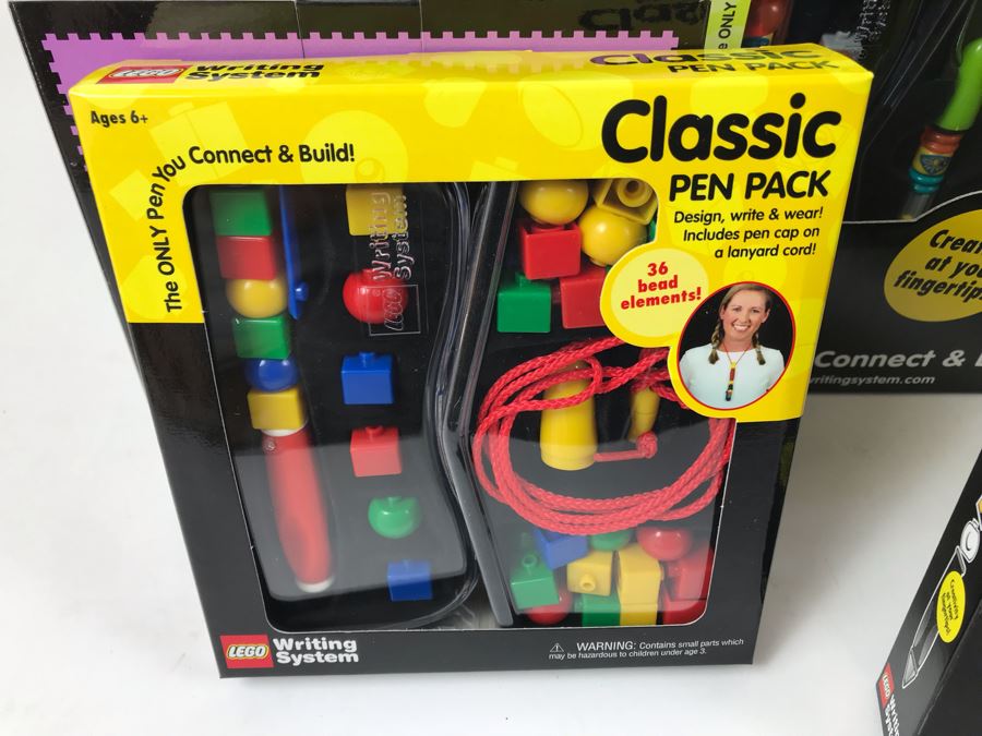 New 2001 LEGO Writing System Pen Packs: Life On Mars Pen Packs, Space Port Pen Packs, Dream Star Pen Packs, Safari Pen Packs, Alpha Pen Packs, Classic Pen Packs Merchandiser Store Display By The CDM Company - 12 Pen Packs [Photo 14]