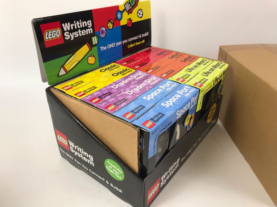 New 2001 LEGO Writing System Pen Packs: Life On Mars Pen Packs, Space Port Pen Packs, Dream Star Pen Packs, Safari Pen Packs, Alpha Pen Packs, Classic Pen Packs Merchandiser Store Display By The CDM Company - 12 Pen Packs [Photo 7]