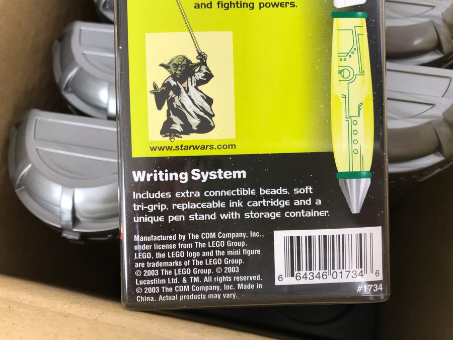 New 2003 LEGO Star Wars Yoda Writing System Pens By The CDM Company - 6 Pens [Photo 8]