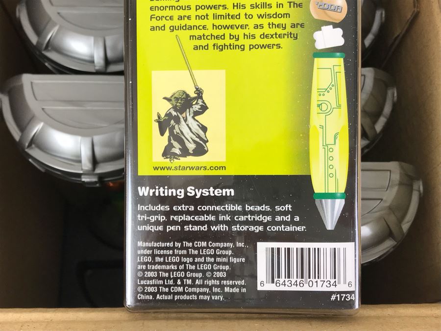 New 2003 LEGO Star Wars Yoda Writing System Pens By The CDM Company - 6 Pens [Photo 6]