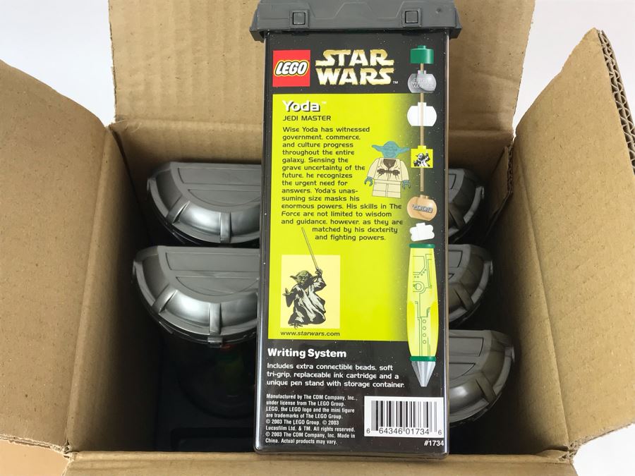 New 2003 LEGO Star Wars Yoda Writing System Pens By The CDM Company - 6 Pens [Photo 4]