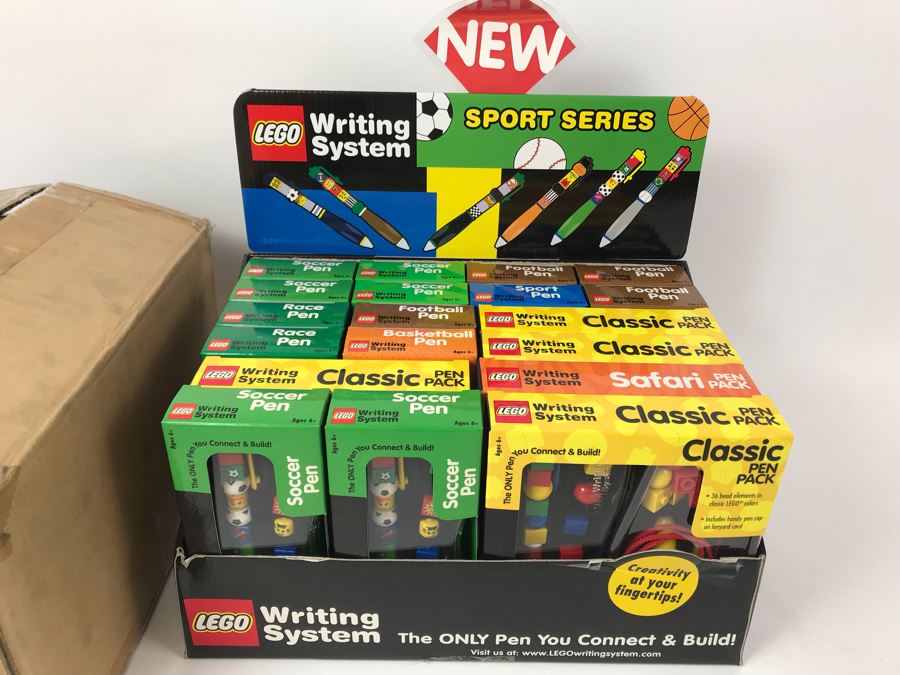 New 2000 LEGO Pens Multi-Pack Writing System Pens Merchandiser Store Display By The CDM Company - 19 Pens [Photo 1]