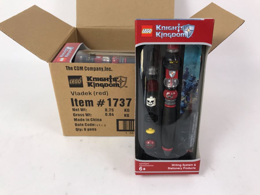 New 2004 LEGO Knights Kingdom Vladek Red Pens Pack Writing System Pens By The CDM Company - 6 Pens [Photo 4]