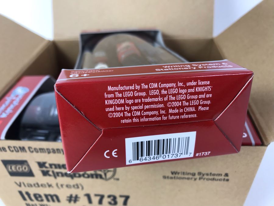 New 2004 LEGO Knights Kingdom Vladek Red Pens Pack Writing System Pens By The CDM Company - 6 Pens [Photo 9]