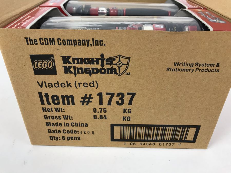 New 2004 LEGO Knights Kingdom Vladek Red Pens Pack Writing System Pens By The CDM Company - 6 Pens [Photo 2]
