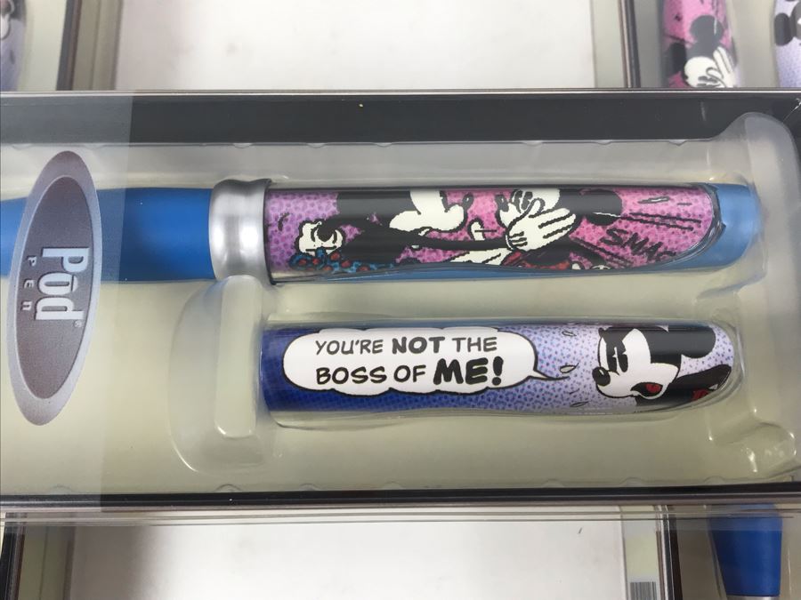 New 2004 Mickey Mouse Disney Limited Edition Individually Numbered Collectible Memorabilia Pod Pens - 8 Pens [Photo 6]