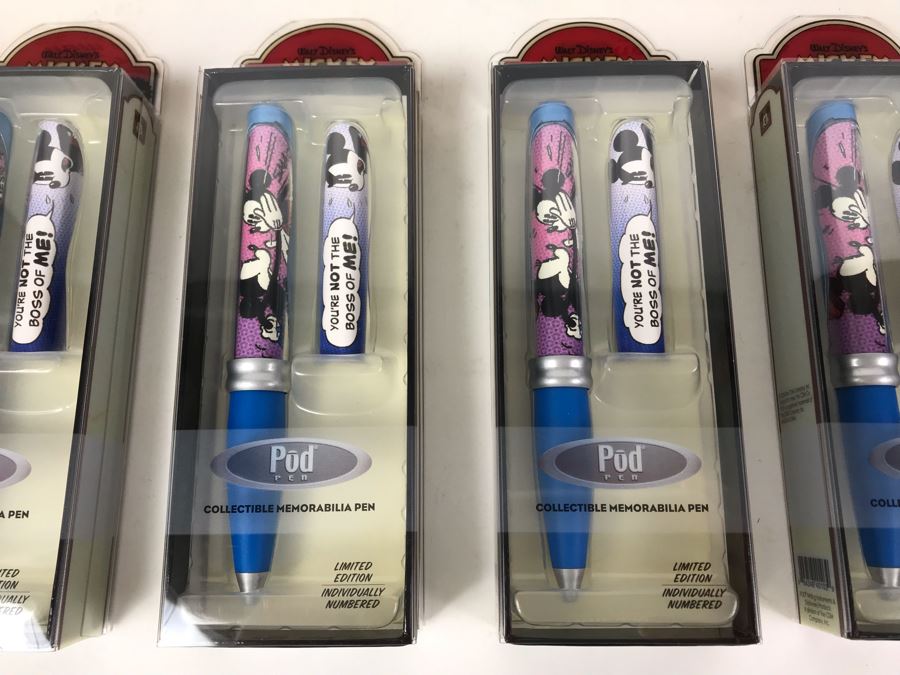 New 2004 Mickey Mouse Disney Limited Edition Individually Numbered Collectible Memorabilia Pod Pens - 8 Pens [Photo 2]