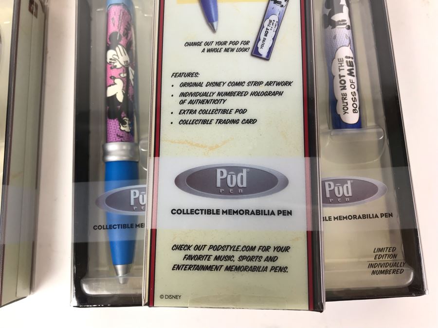 New 2004 Mickey Mouse Disney Limited Edition Individually Numbered Collectible Memorabilia Pod Pens - 8 Pens [Photo 9]