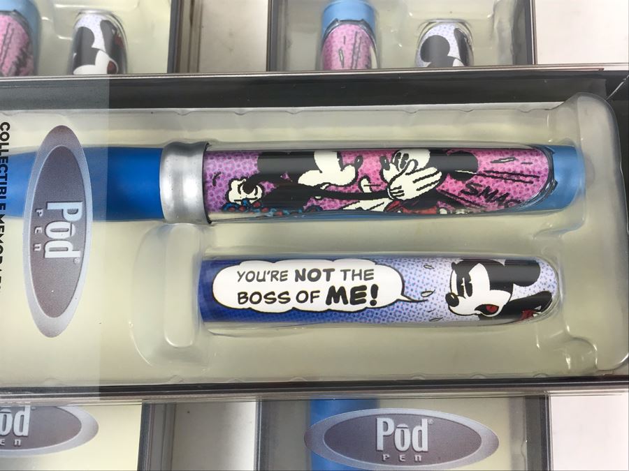 New 2004 Mickey Mouse Disney Limited Edition Individually Numbered Collectible Memorabilia Pod Pens - 8 Pens [Photo 6]