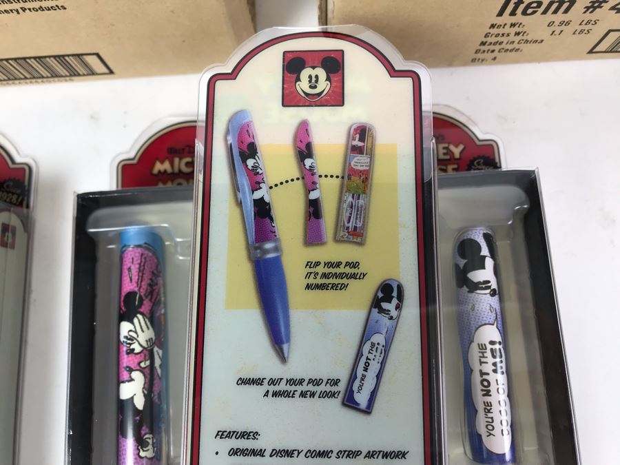 New 2004 Mickey Mouse Disney Limited Edition Individually Numbered Collectible Memorabilia Pod Pens - 8 Pens [Photo 8]