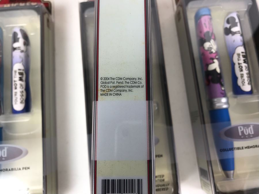 New 2004 Mickey Mouse Disney Limited Edition Individually Numbered Collectible Memorabilia Pod Pens - 8 Pens [Photo 10]