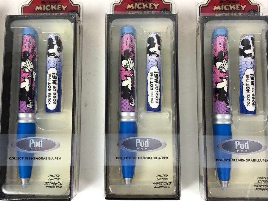 New 2004 Mickey Mouse Disney Limited Edition Individually Numbered Collectible Memorabilia Pod Pens - 12 Pens [Photo 4]