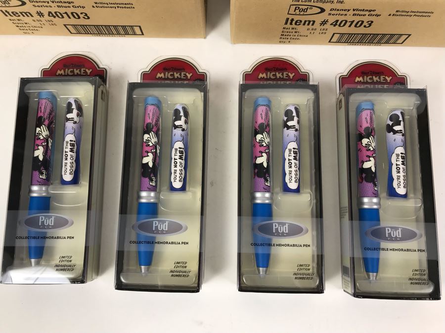 New 2004 Mickey Mouse Disney Limited Edition Individually Numbered Collectible Memorabilia Pod Pens - 12 Pens [Photo 2]