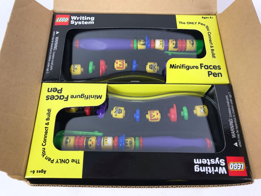 New 2001 LEGO Minifigure Faces Pens Writing System Pens By The CDM Company - 6 Pens [Photo 4]