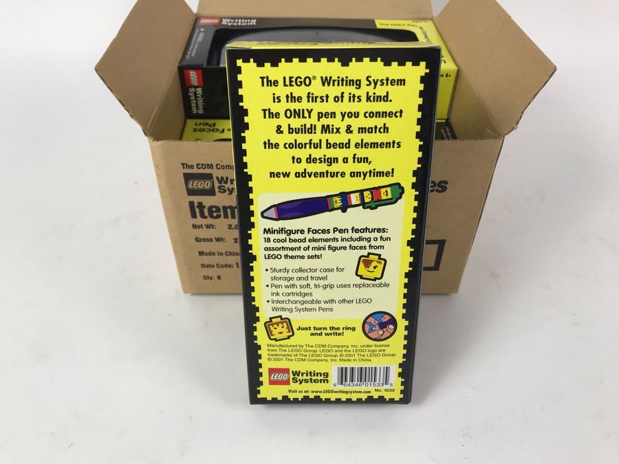 New 2001 LEGO Minifigure Faces Pens Writing System Pens By The CDM Company - 6 Pens [Photo 7]
