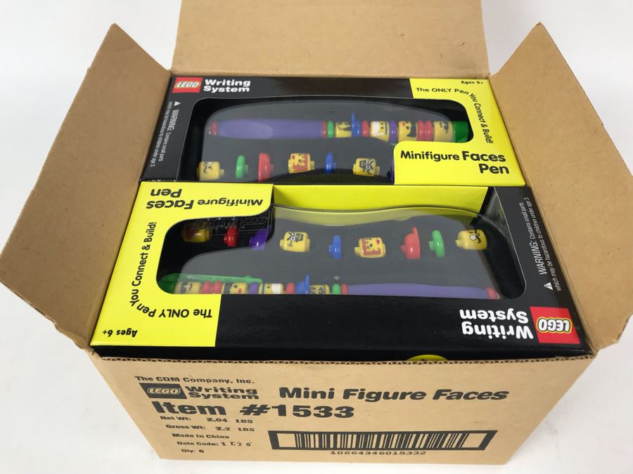 New 2001 LEGO Minifigure Faces Pens Writing System Pens By The CDM Company - 6 Pens [Photo 2]